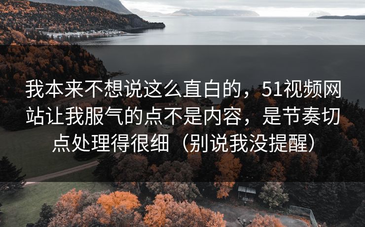 我本来不想说这么直白的，51视频网站让我服气的点不是内容，是节奏切点处理得很细（别说我没提醒）